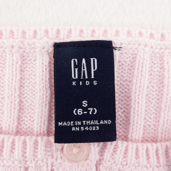 NWT GAP Cotton Cardigan Sweater Girl's Small Light Pink - Picture 7 of 10